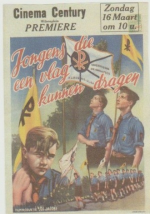 Jongens die een vlag kunnen dragen